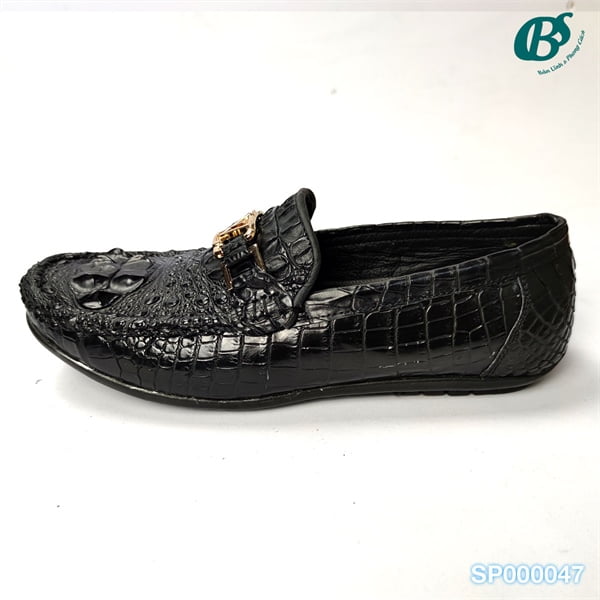 Giày lười LV phiên bản gù cá sấu nam tính, sang trọng - Bảo Cá Sấu